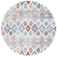 thumbnail image 1 of SAFAVIEH Berber Maurice Abstract Polyester Shag Area Rug, Blue Rust/Ivory, 10' x 10' Round, 1 of 8