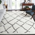 thumbnail image 1 of SAFAVIEH Berber Bentley Geometric Shag Area Rug, Cream/Light Gray, 8' x 10', 1 of 14