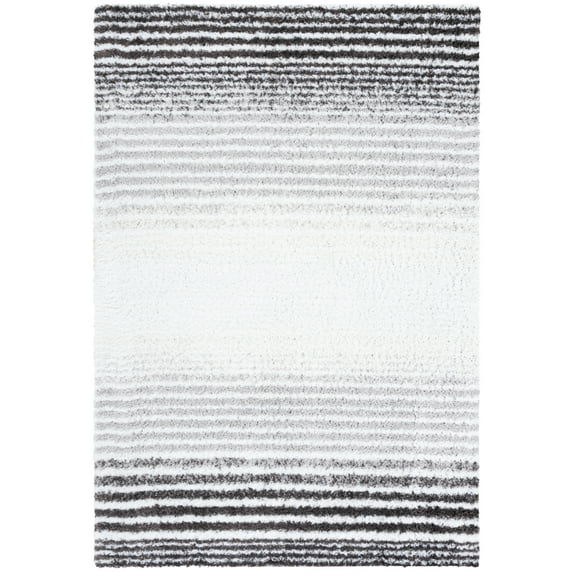 SAFAVIEH Berber Sera Abstract Shag Area Rug, 9' x 12', Ivory/Grey