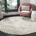 thumbnail image 1 of SAFAVIEH Berber Avery Geometric Shag Area Rug, Cream/Gray, 5'3" x 5'3" Round, 1 of 9