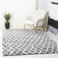 thumbnail image 1 of SAFAVIEH Berber Andrina Geometric Shag Area Rug, Light Gray/Cream, 4'5" x 6'5", 1 of 13