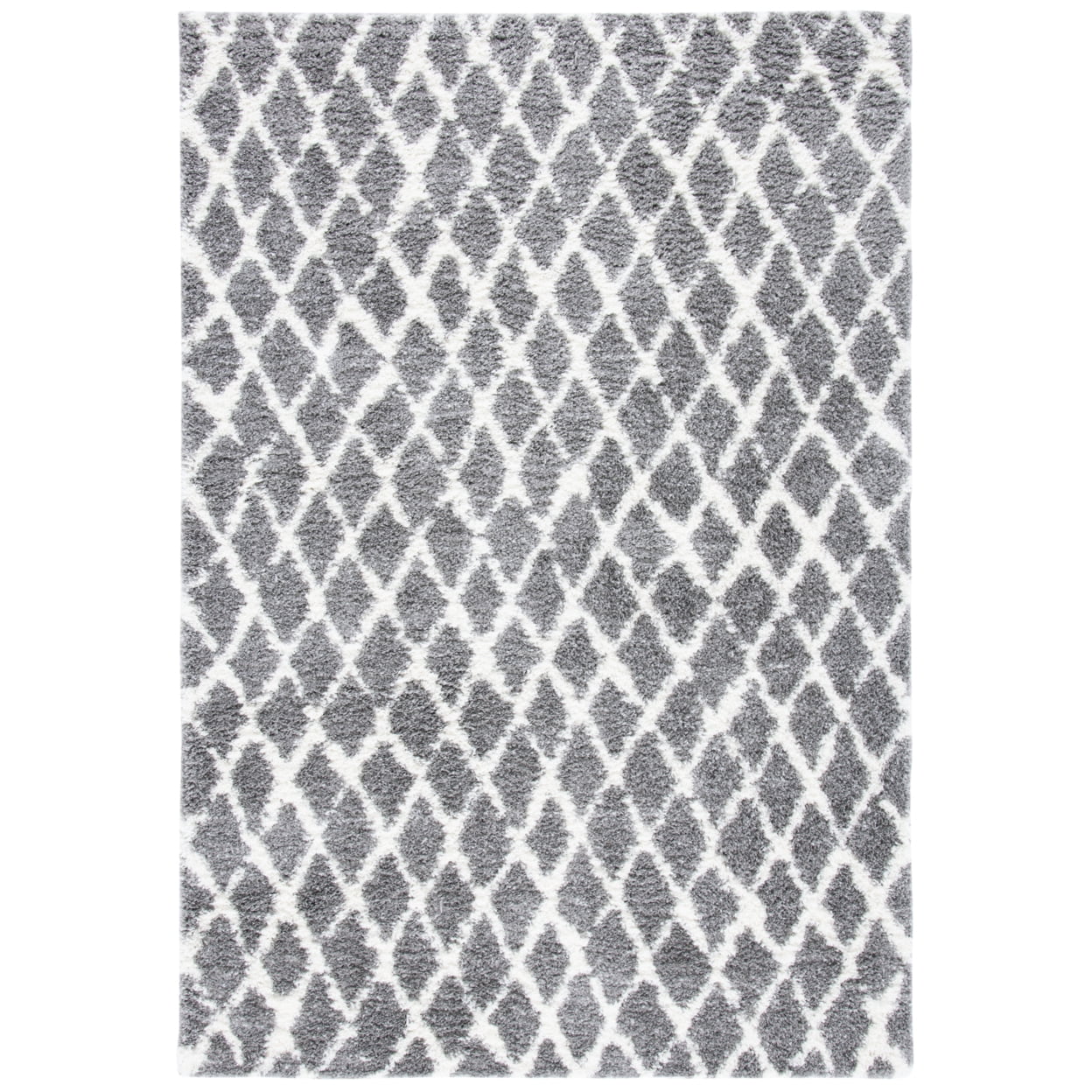 Gray Soft Shag 4' x 6' Hand-Knotted Synthetic Area Rug