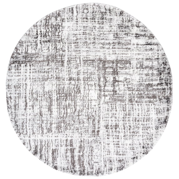 SAFAVIEH Berber Shag Clover Abstract Area Rug, Grey/Dark Grey, 4'5" x 4'5" Round