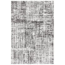 SAFAVIEH Berber Shag Clover Abstract Area Rug, Grey/Dark Grey, 6'7" x 9'