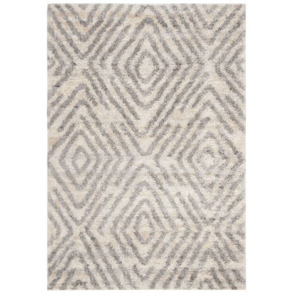 SAFAVIEH Berber Shag Collection BER218A Cream / Grey Rug