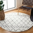 thumbnail image 1 of SAFAVIEH Berber Feride Geometric Shag Area Rug, Cream/Light Gray, 6'7" x 6'7" Round, 1 of 12