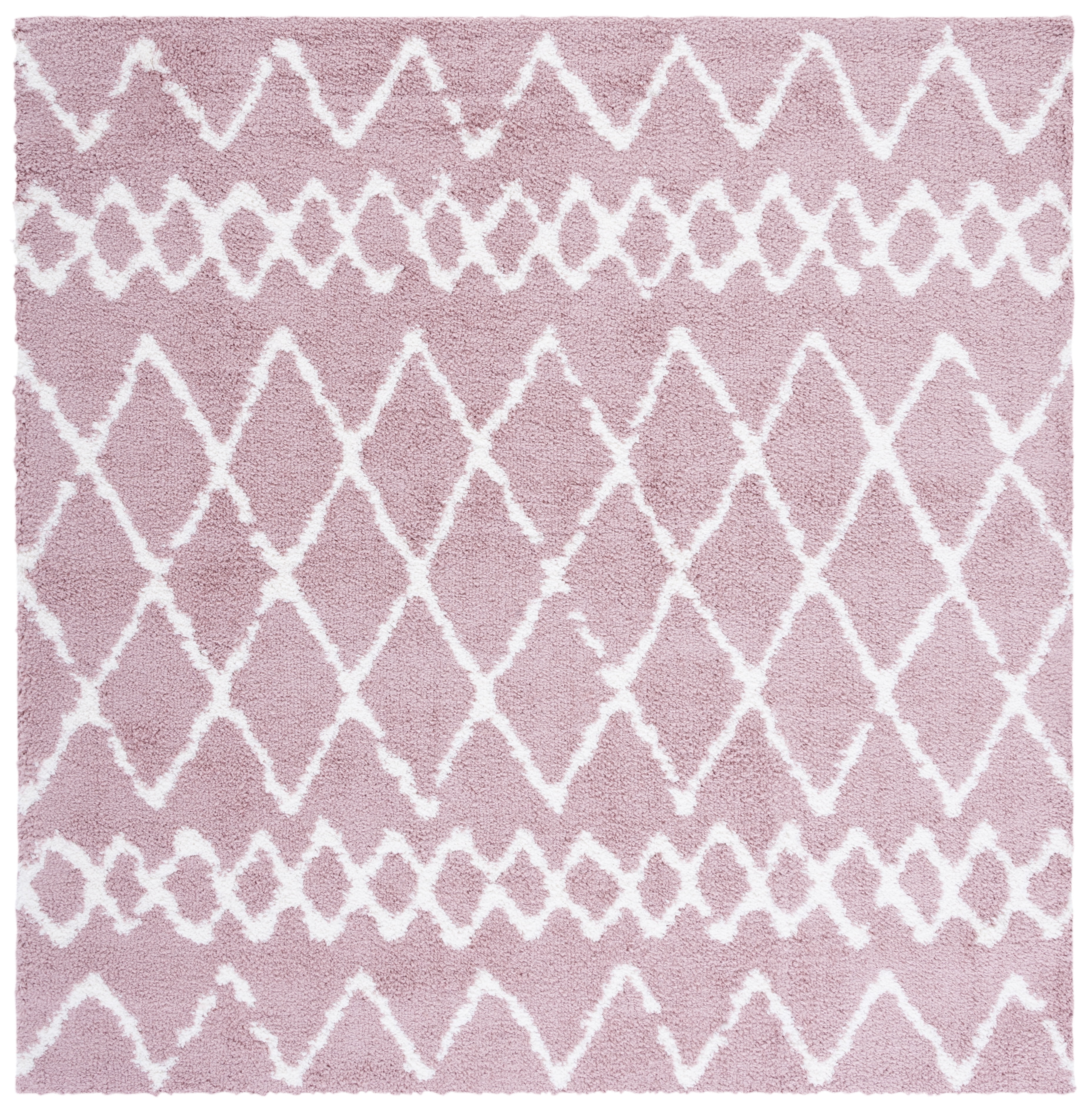 Ivory and Light Rose 8' x 10' Shag Area Rug