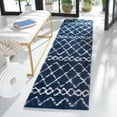 thumbnail image 1 of SAFAVIEH Berber Feride Geometric Shag Runner Rug, Navy/Ivory, 2'2" x 9', 1 of 11
