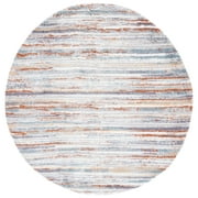 SAFAVIEH Berber Shag Jonette Abstract Area Rug, Blue Rust/Ivory, 8' x 8' Round