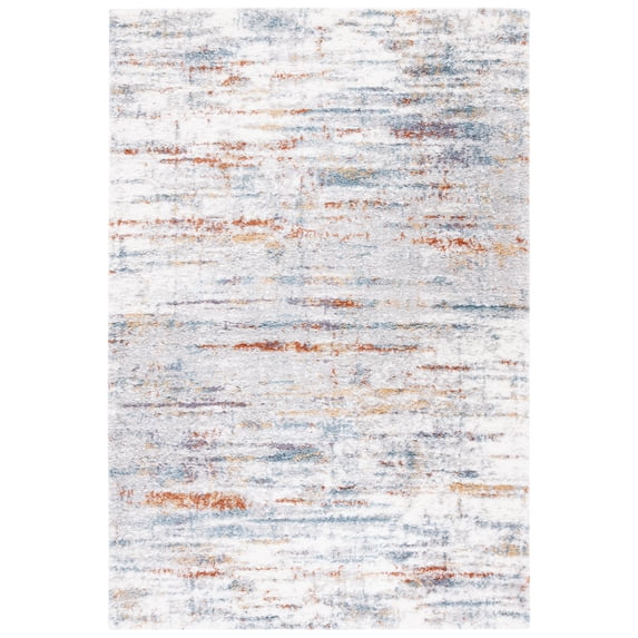 SAFAVIEH Berber Shag Taegan Abstract Area Rug, Blue Rust/Ivory, 11' x 15'