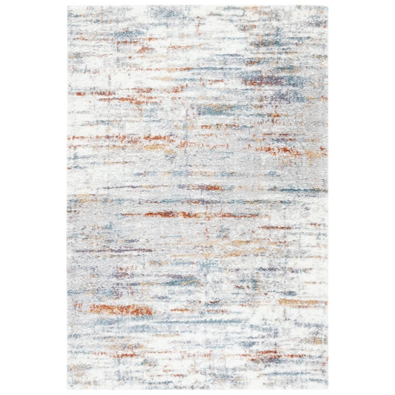 SAFAVIEH Berber Shag Taegan Abstract Area Rug, Blue Rust/Ivory, 6'7" x 9'
