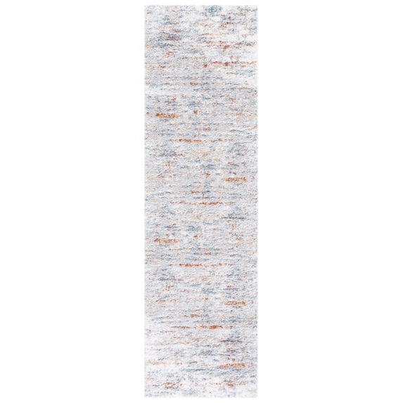 SAFAVIEH Berber Shag Taegan Abstract Runner Rug, Blue Rust/Ivory, 2'3" x 10'