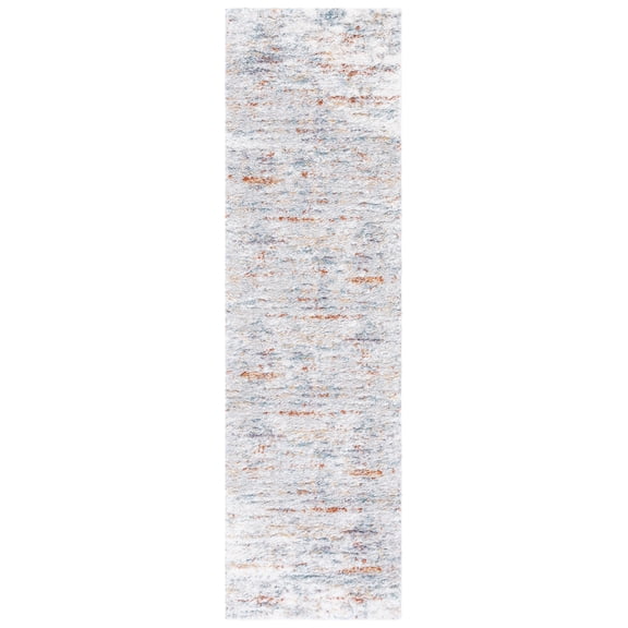 SAFAVIEH Berber Shag Taegan Abstract Runner Rug, Blue Rust/Ivory, 2'3" x 12'