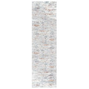 SAFAVIEH Berber Shag Taegan Abstract Runner Rug, Blue Rust/Ivory, 2'3" x 6'