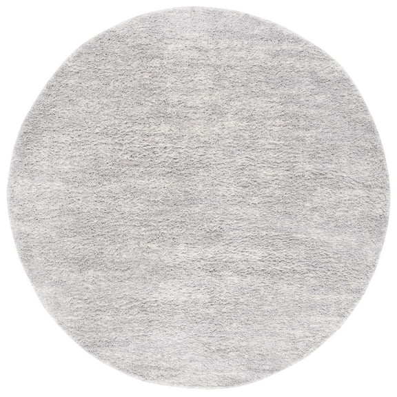 SAFAVIEH Berber Shag Torvald Abstract Area Rug, Grey/Ivory, 7' x 7' Round