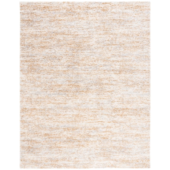 SAFAVIEH Berber Shag Torvald Abstract Area Rug, Ivory/Light Gold, 9' x 12'
