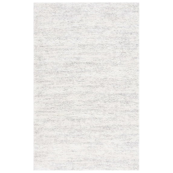 SAFAVIEH Berber Shag Torvald Abstract Area Rug, Ivory/Light Grey, 6'7" x 9'