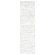 SAFAVIEH Berber Shag Torvald Abstract Runner Rug, Ivory/Light Grey, 2'3" x 6'