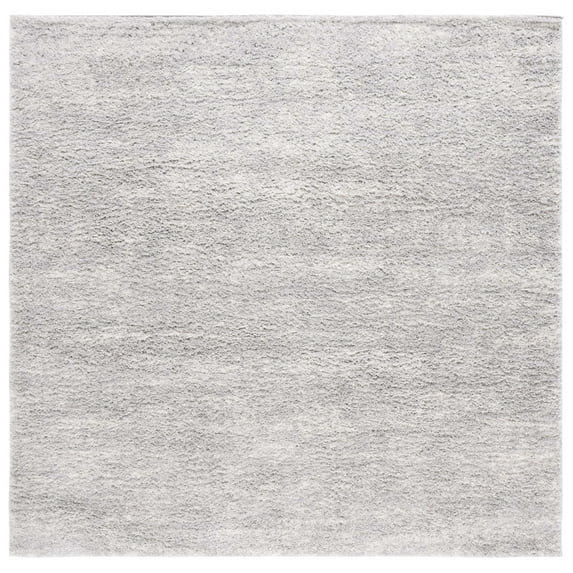 SAFAVIEH Berber Torvald Abstract Polyester Shag Area Rug, Grey/Ivory, 5'5" x 5'5" Square