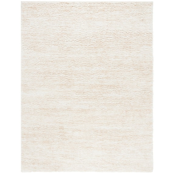 SAFAVIEH Berber Torvald Abstract Polyester Shag Area Rug, Ivory/Beige, 10' x 14'