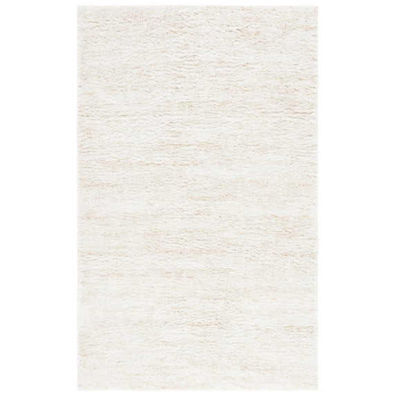 SAFAVIEH Berber Torvald Abstract Polyester Shag Area Rug, Ivory/Beige, 3' x 5'