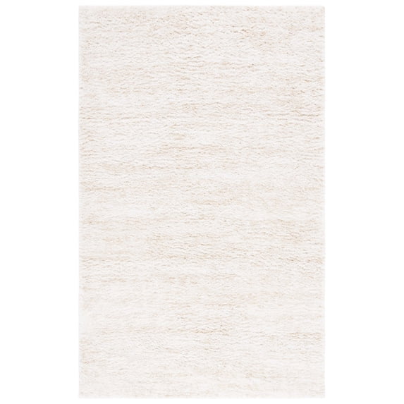 SAFAVIEH Berber Torvald Abstract Polyester Shag Area Rug, Ivory/Beige, 5'5" x 7'7"