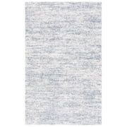SAFAVIEH Berber Torvald Abstract Polyester Shag Area Rug, Ivory/Light Aqua, 2'3" x 3'11"