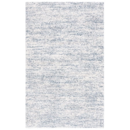 SAFAVIEH Berber Torvald Abstract Polyester Shag Area Rug, Ivory/Light Aqua, 2'3" x 3'11"