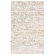 SAFAVIEH Berber Torvald Abstract Polyester Shag Area Rug, Ivory/Light Gold, 2'3" x 3'11"