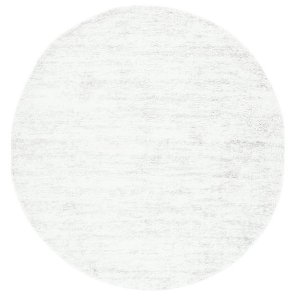SAFAVIEH Berber Torvald Abstract Polyester Shag Area Rug, Ivory/Light Grey, 11' x 11' Round