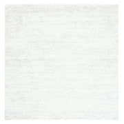 SAFAVIEH Berber Torvald Abstract Polyester Shag Area Rug, Ivory/Light Grey, 11' x 11' Square