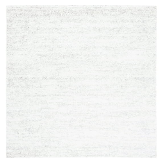 SAFAVIEH Berber Torvald Abstract Polyester Shag Area Rug, Ivory/Light Grey, 5'5" x 5'5" Square