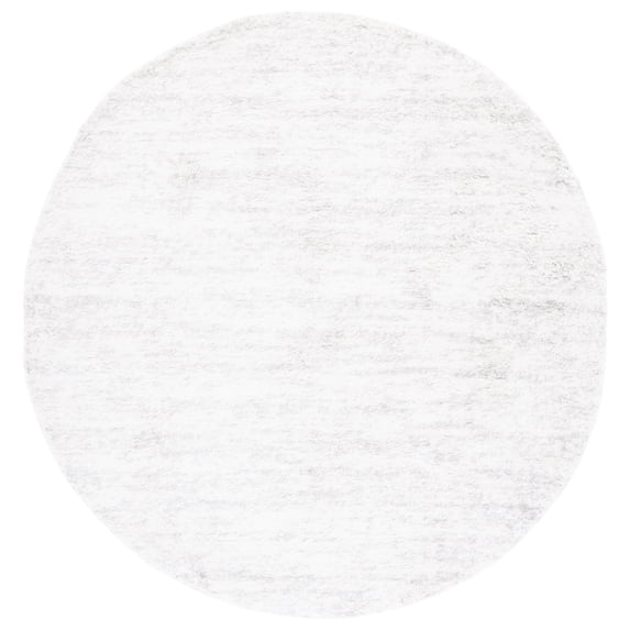 SAFAVIEH Berber Torvald Abstract Polyester Shag Area Rug, Ivory/Light Grey, 7' x 7' Round