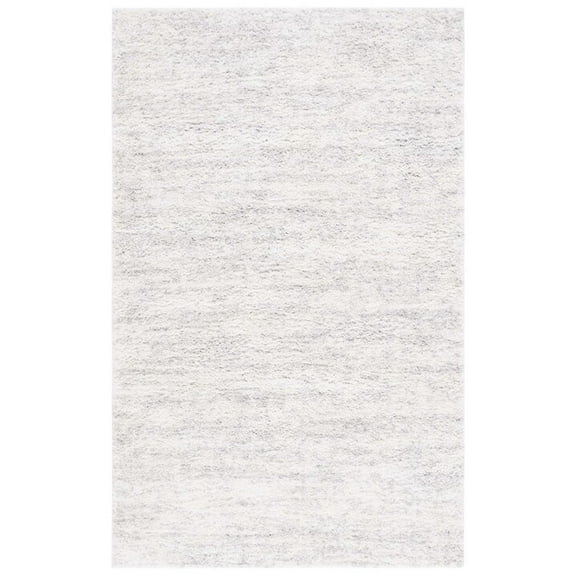 SAFAVIEH Berber Torvald Abstract Polyester Shag Area Rug, Ivory/Light Grey, 9' x 12'