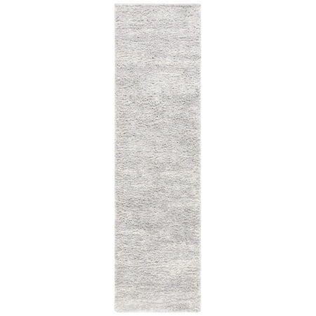 SAFAVIEH Berber Torvald Abstract Polyester Shag Runner Rug, Grey/Ivory, 2'3" x 6'