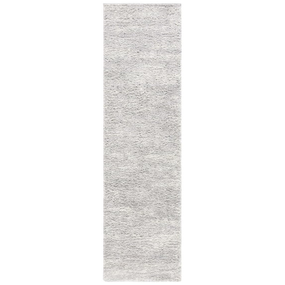 SAFAVIEH Berber Torvald Abstract Polyester Shag Runner Rug, Grey/Ivory, 2'3" x 6'