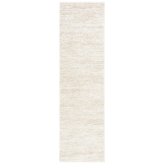 SAFAVIEH Berber Torvald Abstract Polyester Shag Runner Rug, Ivory/Beige, 2'3" x 6'