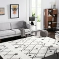 thumbnail image 1 of SAFAVIEH Berber Jilliean Geometric Shag Area Rug, Ivory/Dark Gray, 8' x 10', 1 of 12