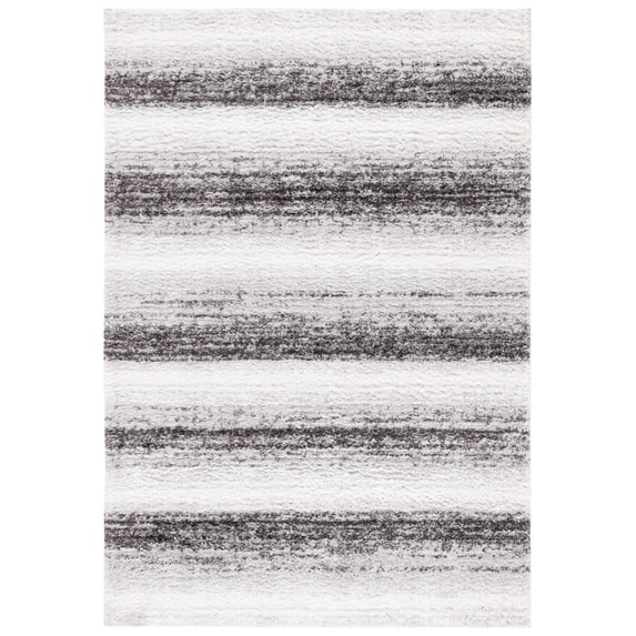 SAFAVIEH Berber Verna Abstract Shag Area Rug, 4'5" x 6'5", Light Grey/Grey
