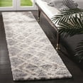 thumbnail image 1 of SAFAVIEH Berber Zachary Geometric Shag Runner Rug, Gray/Cream, 2' x 14', 1 of 11