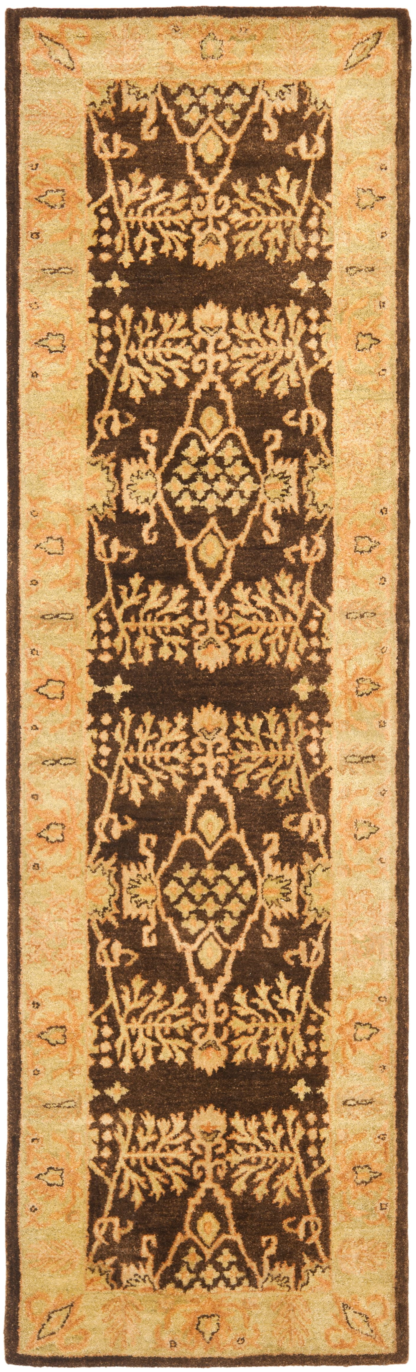 Handmade Elegance Brown/Green Wool Tufted Runner Rug 2'3" X 10'
