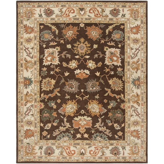 SAFAVIEH Bergama Bradford Oriental Wool Area Rug, Brown/Ivory, 6' x 9'