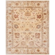 SAFAVIEH Bergama Bradford Traditional Wool Area Rug, Taupe/Ivory, 2' x 3'