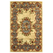 SAFAVIEH Bergama Drummond Oriental Wool Area Rug, Ivory/Light Blue, 4' x 6'