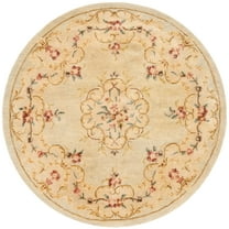 SAFAVIEH Bergama Drummond Oriental Wool Area Rug, Light Green/Beige, 4' x 4' Round