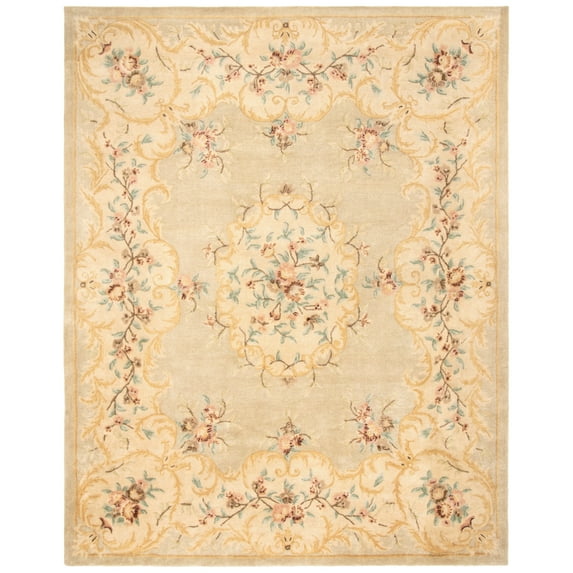 SAFAVIEH Bergama Drummond Oriental Wool Area Rug, Light Green/Beige, 6' x 9'