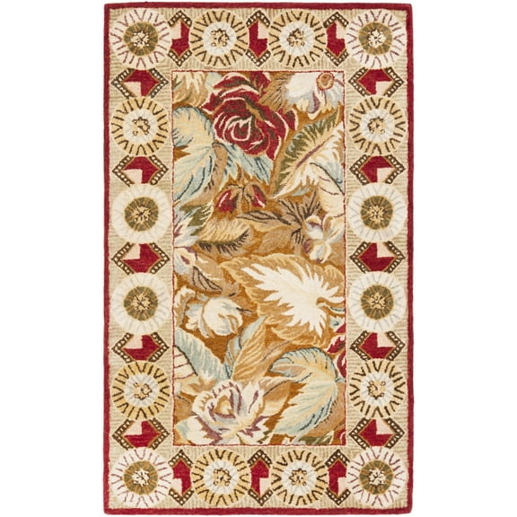 SAFAVIEH Bergama Jacques Floral Wool Area Rug, Multi, 4' x 6'