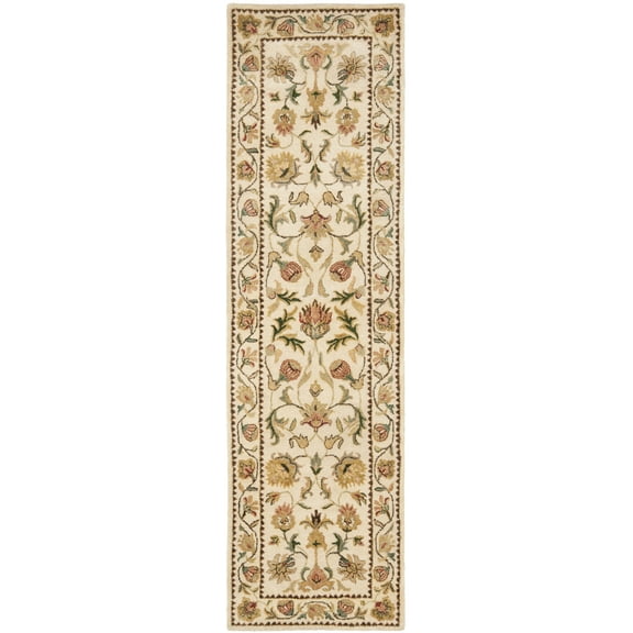 SAFAVIEH Bergama Michayla Oriental Wool Runner Rug, Ivory, 2'3" x 12'