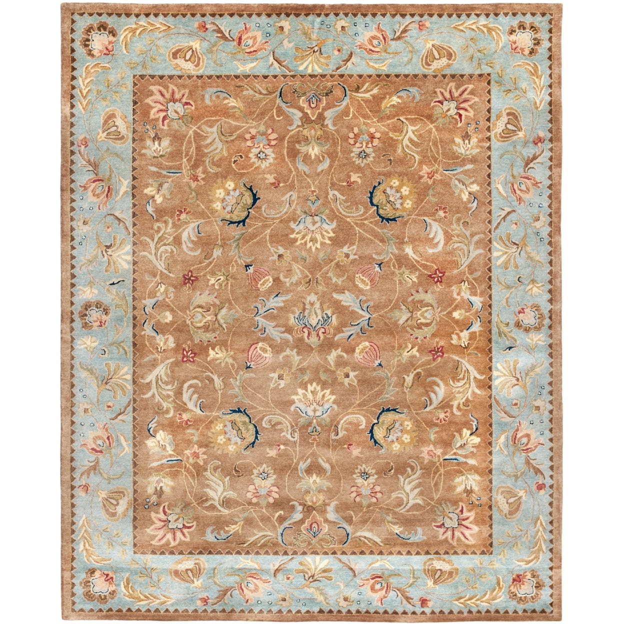 Handmade Tufted Round Wool Rug in Brown with Stain-Resistant Features