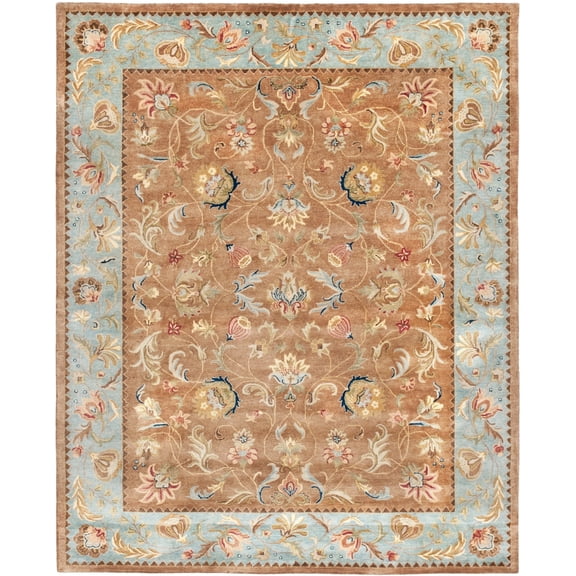 SAFAVIEH Bergama Michayla Traditional Wool Area Rug, Brown/Blue, 8' x 10'